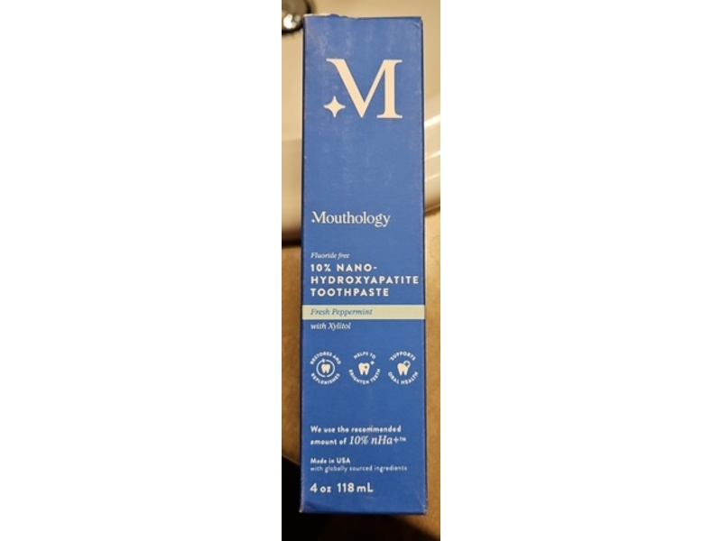 Mouthology Toothpaste, Fresh Peppermint, 4 fl oz//18 mL