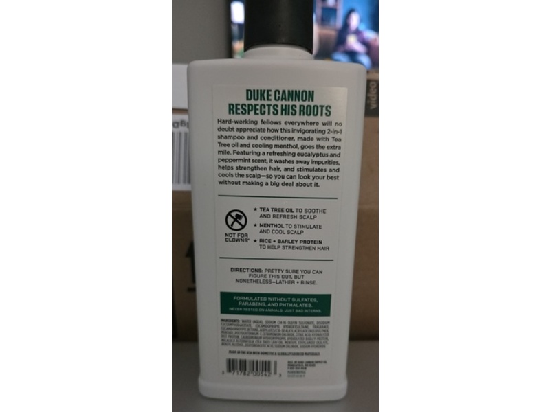 Duke Cannon Supply Co. Shampoo + Conditioner, Tea Tree, 14 fl oz/414 mL