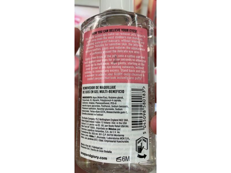 Soap & Glory Puffy Eye Attack Triple Action Jelly Eye Make-Up Remover, 5 fl oz/150 ml