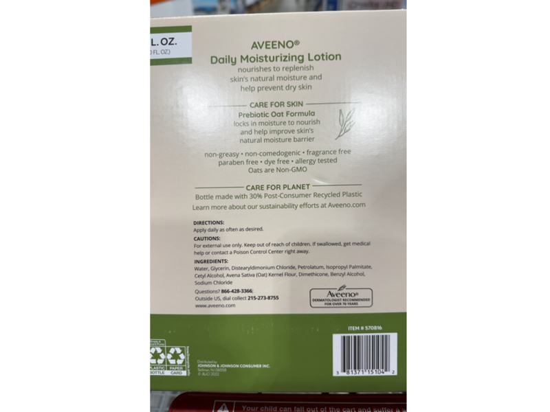 Aveeno Daily Moisturizing Lotion, 20 fl oz/591 mL, Pack Of 2