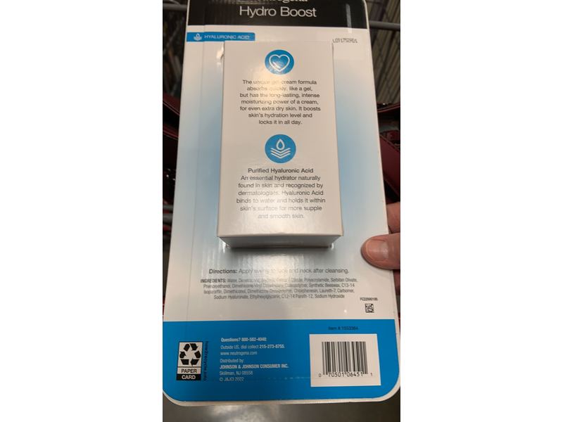 Neutrogena Hydro Boost Gel Cream Extra-Dry, 1.7 oz/48 g, Pack Of 2