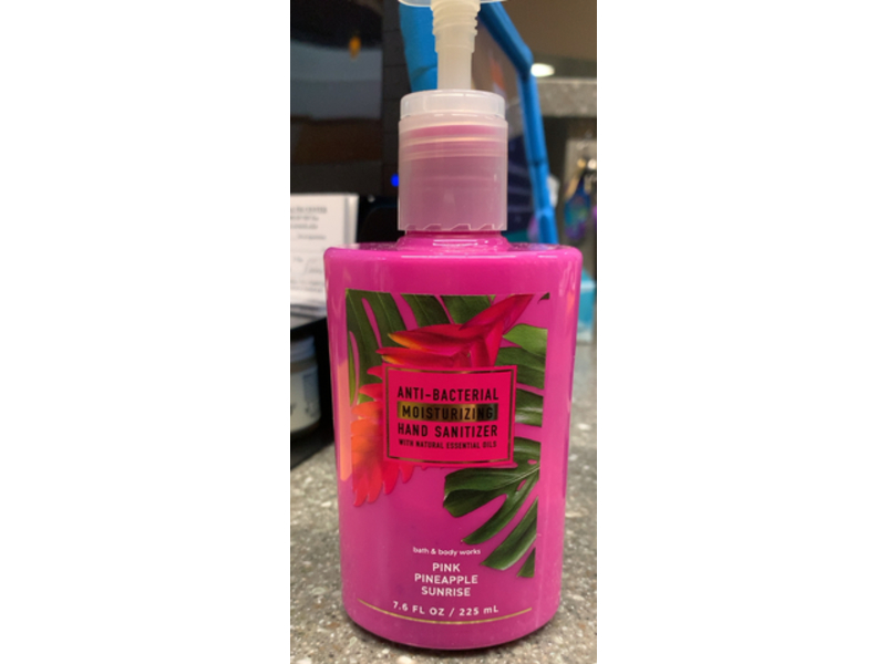 Bath & Body Works Anti-Bacterial Moisturizing Hand Sanitizer, Pink Pineapple Sunrise, 7.6 fl oz/225 mL