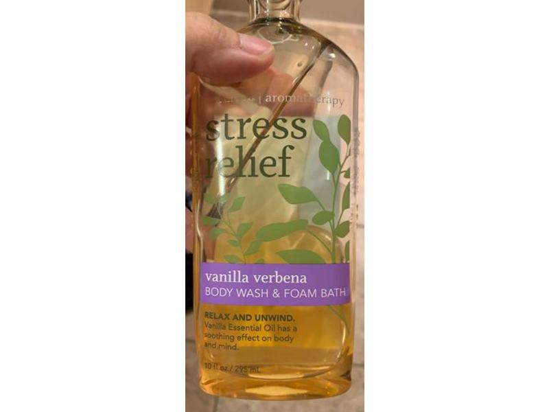 Bath & Body Works Stress Relief Aromatherapy Body Wash & Foam Bath, Vanilla Verbena, 10 fl oz/295 mL