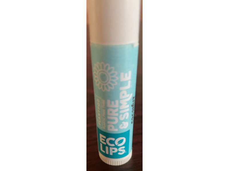 Eco Lips Pure & Simple Lip Balm, Coconut, 0.15 oz/4.25 g