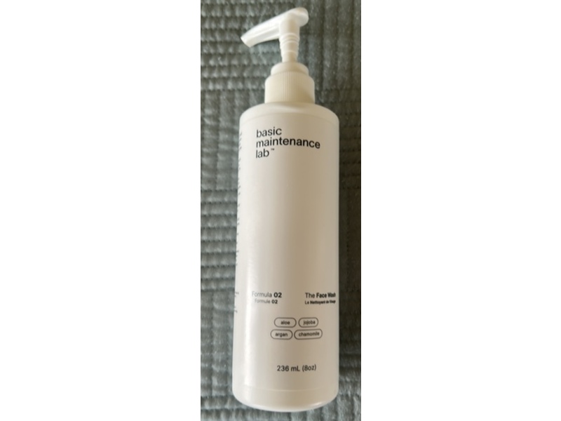 Basic Maintenance Lab The Face Wash, Formula 02, Aloe + Jojoba + Argan + Chamomile, 8 oz/236 mL