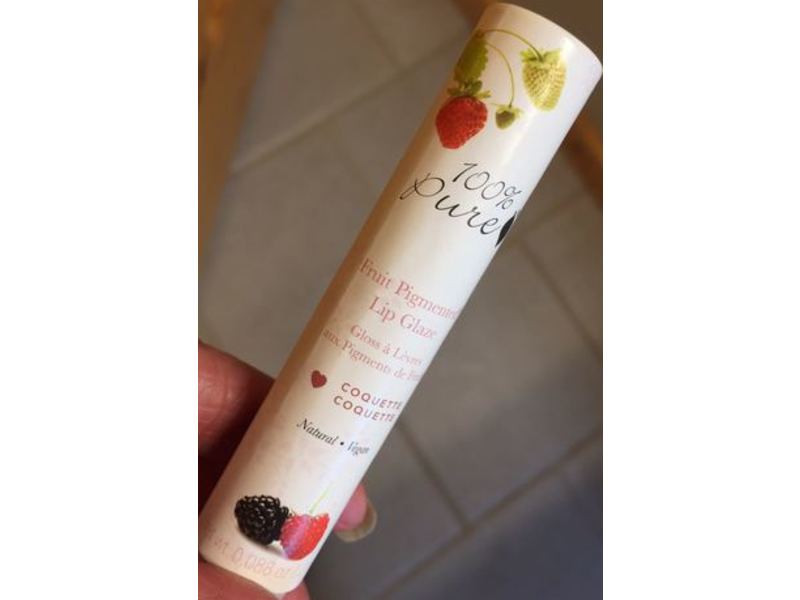 100% Pure Fruit Pigmented Lip Glaze, Coquette, 0.088 oz