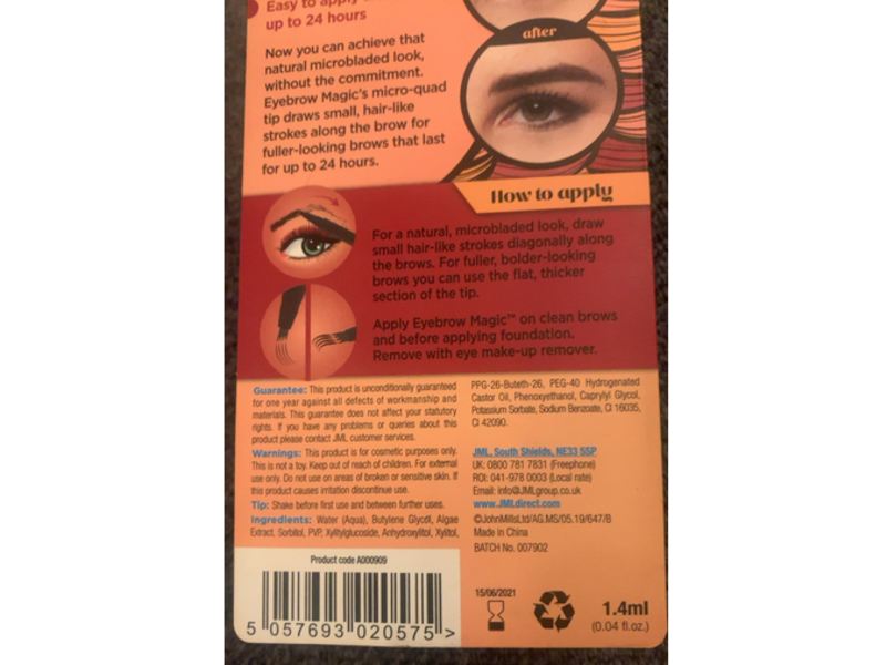 JML Eyebrow Magic Microblading Effect Pen, Dark Blonde, 0.04 fl oz/1.4 mL