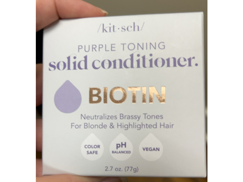 Kitsch Purple Toning Solid Conditioner Bar, Biotin, 2.7 oz/77 g
