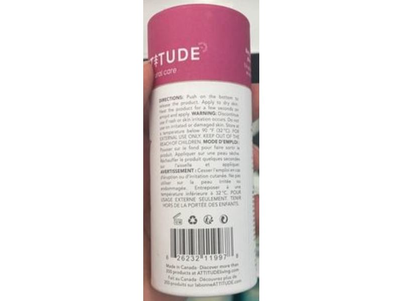 Attitude Super Leaves Deodorant, White Tea Leaves, 3 oz/85 g