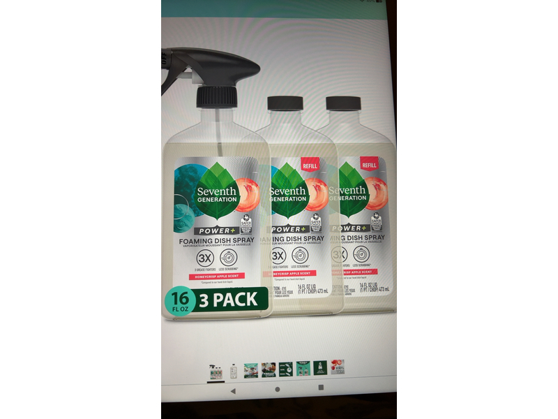 Seventh Generation Foaming Dish Spray, Honeycrisp Apple, 16 fl oz