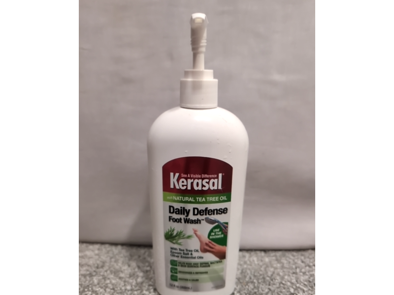 Kerasal Daily Defense Foot Wash, Tea Tree Oil, Epsom Salt & Other Essential Oils, 12 fl oz/355 mL