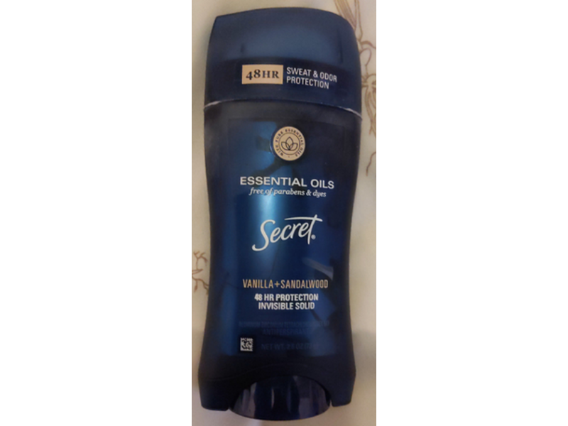Secret Invisible Solid Antiperspirants, Vanilla + Sandalwood, 2.6 oz/73 g