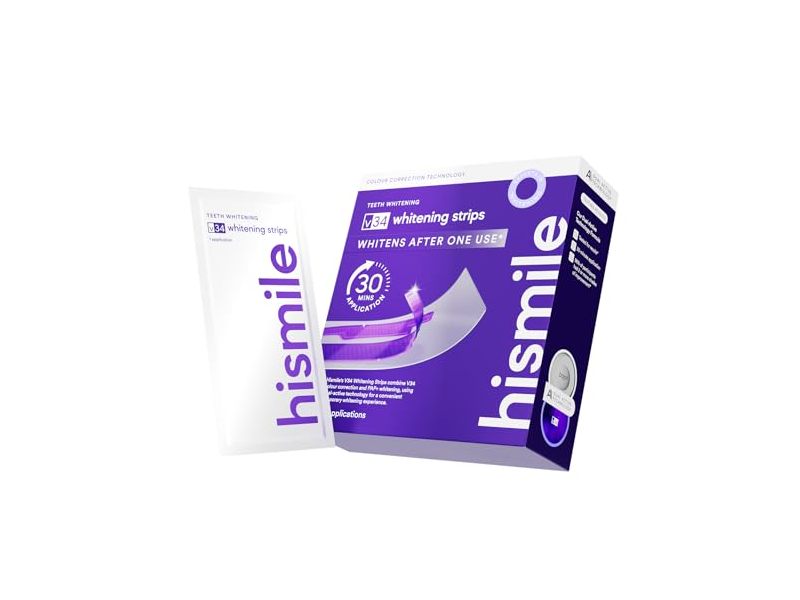 Hismile V34 Whitening Strips, Purple Whitening Strips, 14 Applications, 28 Count