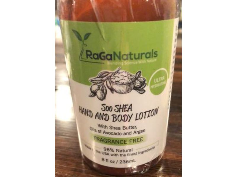 RaGaNaturals Hand And Body Lotion, Fragrance Free, 8 fl oz/236 mL