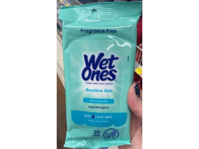 Wet Ones Hand & Face Wipes, Extra Gentle, 20 Count