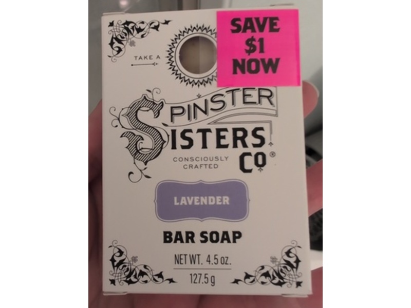 Spinster Sisters Co Bar Soap, Lavender, 4.5 oz/127.5 g