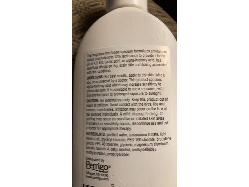 Perrigo Ammonium Lactate Lotion 12%, Fragrance Free, 8 oz/227 g