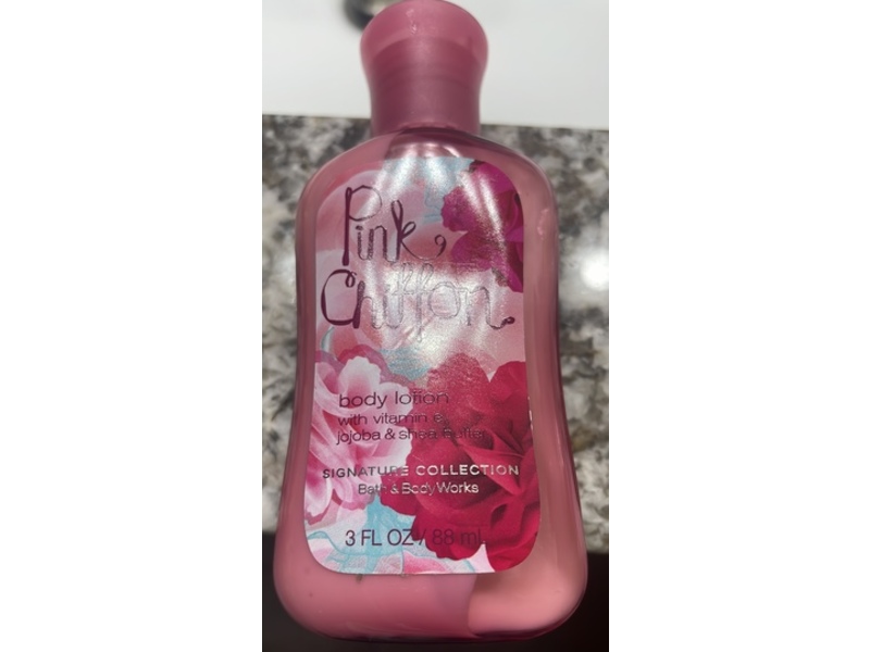Bath & Body Works Body Lotion, Pink Chiffon, Vitamin E, Jojoba & Shea Butter, 3 fl oz/88 mL