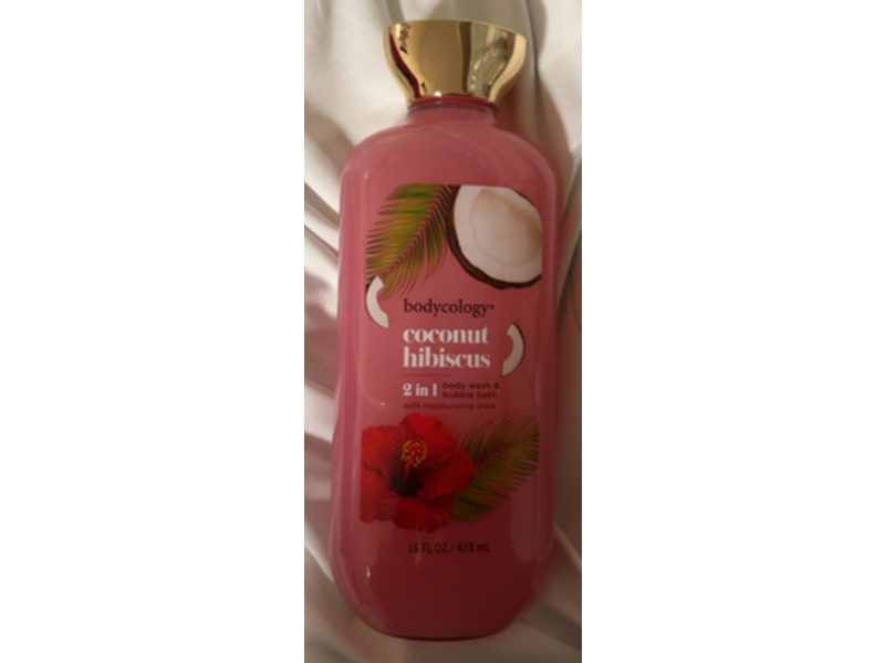 Bodycology 2 In 1 Body Wash & Bubble Bath, Coconut Hibiscus,16 fl oz/473 mL