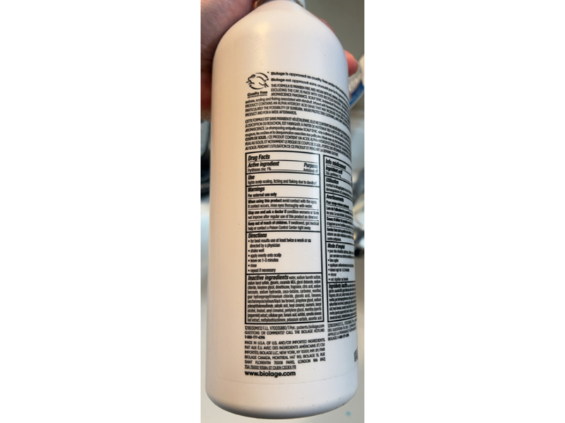 Biolage Scalp Sync Antidandruff Shampoo, Pyrithione Zinc, 33.8 fl oz/1 L
