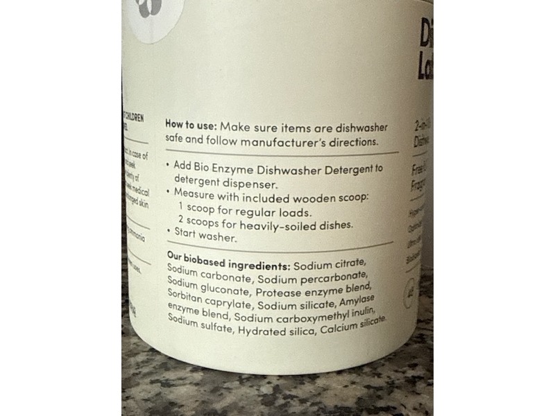 Dirty Labs 2-in-1 Bio Enzyme Dishwasher Detergent + Booster, Free & Clear, 48 Loads, 1.05 l/480 g