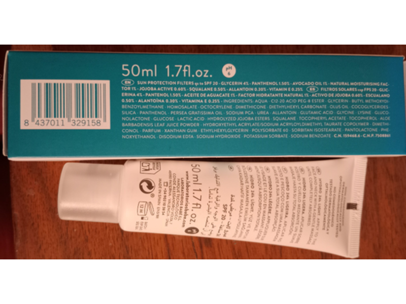 Babe Laboratorios Hydro 24H Light, SPF 20, 1.7 fl oz/50 mL