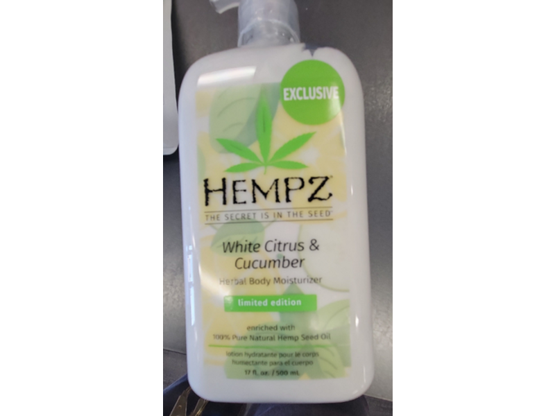 Hempz Herbal Body Moisturizer, White Citrus & Cucumber, 17 fl oz/500 mL