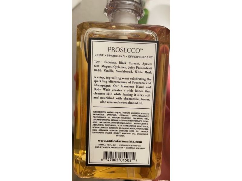 Antica Farmacista Hand And Body Wash, Prosecco, 10 fl oz