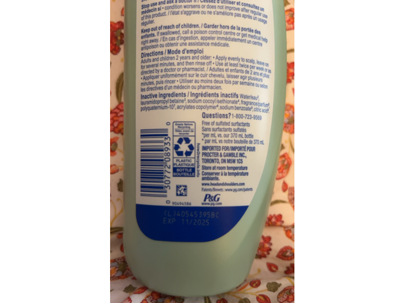 Head & Shoulders Bare Soothing Hydration Dandruff Shampoo, 13.5 fl oz/400 mL, Pack Of 2