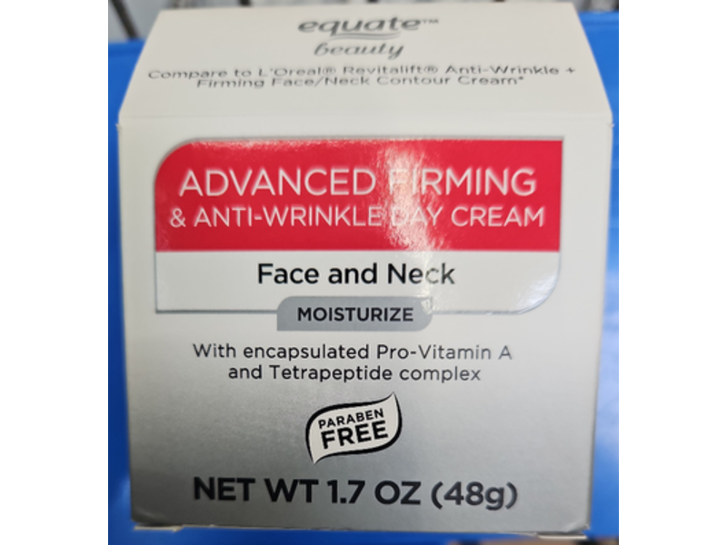 Equate Advanced Firming & Anti-Wrinkle Day Cream, 1.7 oz/48 g