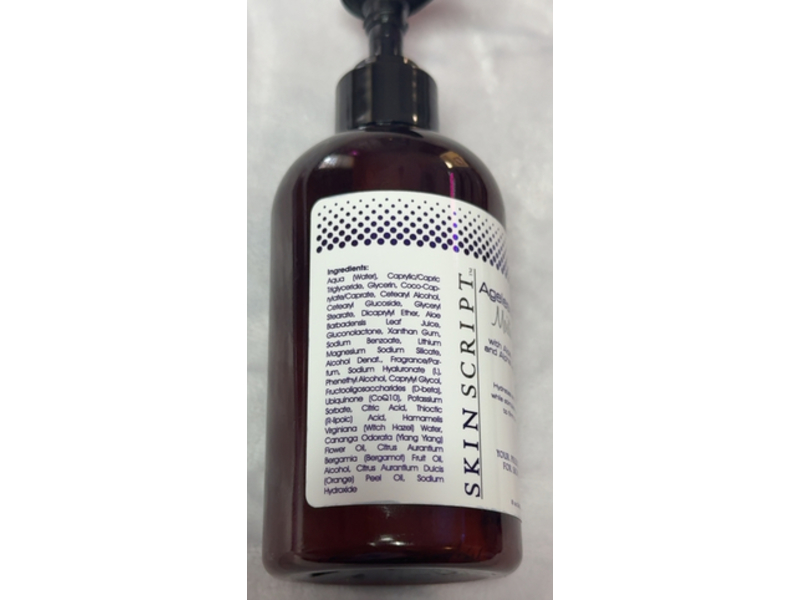 Skin Script Ageless Skin Moisturizer, Aloe + Co-Q10 & Alpha Lipoic Acid, 8 fl oz/240 mL