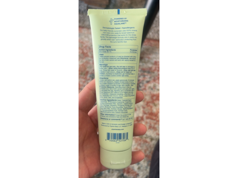 Pipette Mineral Sunscreen, SPF 50, 3 fl oz/88.7 mL