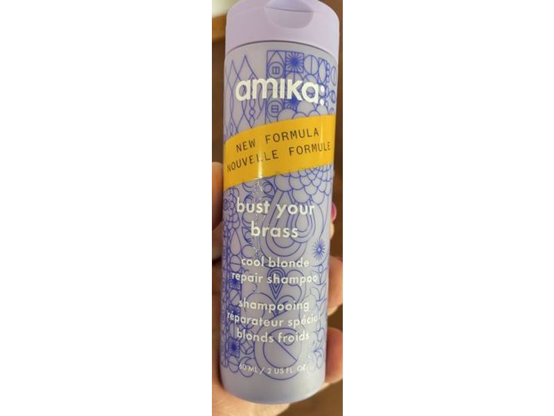 Amika Cool Blonde Repair Shampoo, Bust Your Brass, 2 fl oz/60 mL