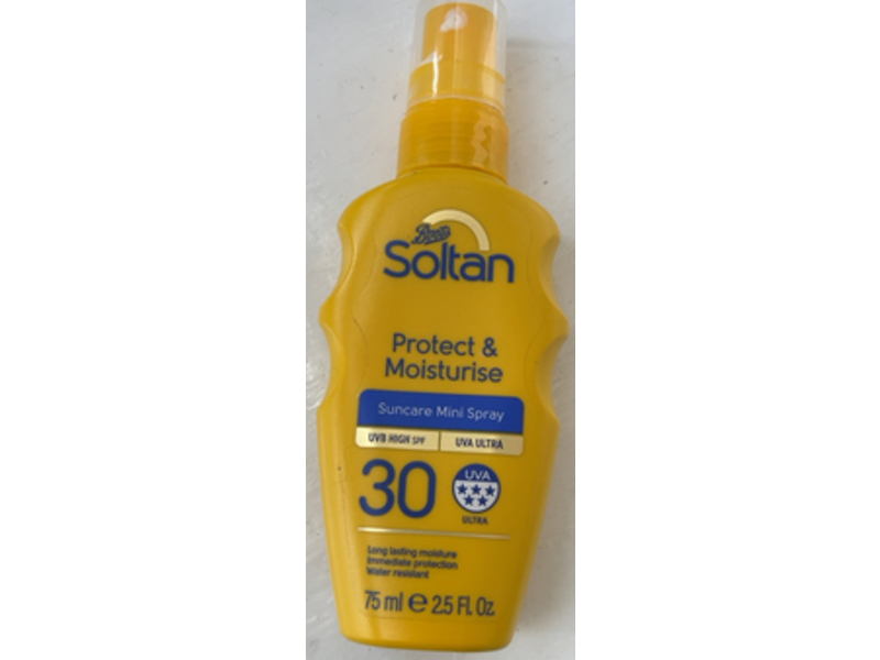 Boots Soltan Protect & Moisturise Suncare Mini Spray, SPF 30, 2.5 fl oz/75 mL