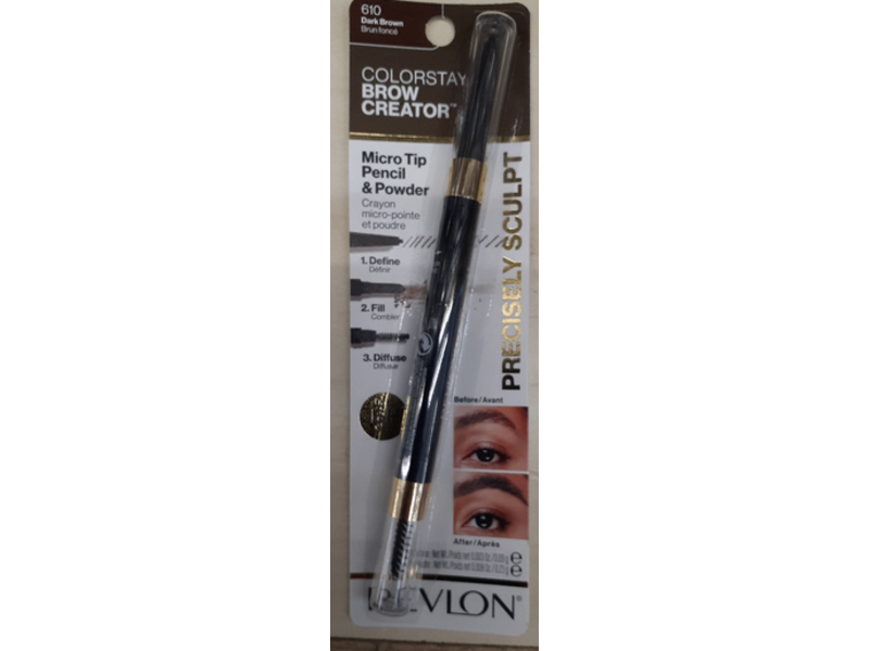 Revlon Colorstay Brow Creator Micro Tip Pencil & Powder, Dark Brown, 0.23 oz