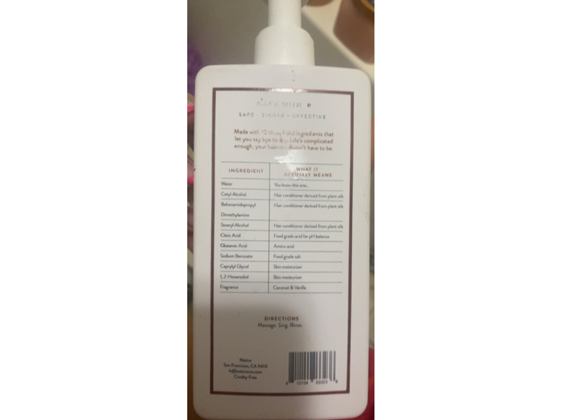 Native Hair Moisturizing Conditioner, Coconut & Vanilla, 16.5 fl oz/ 487 mL