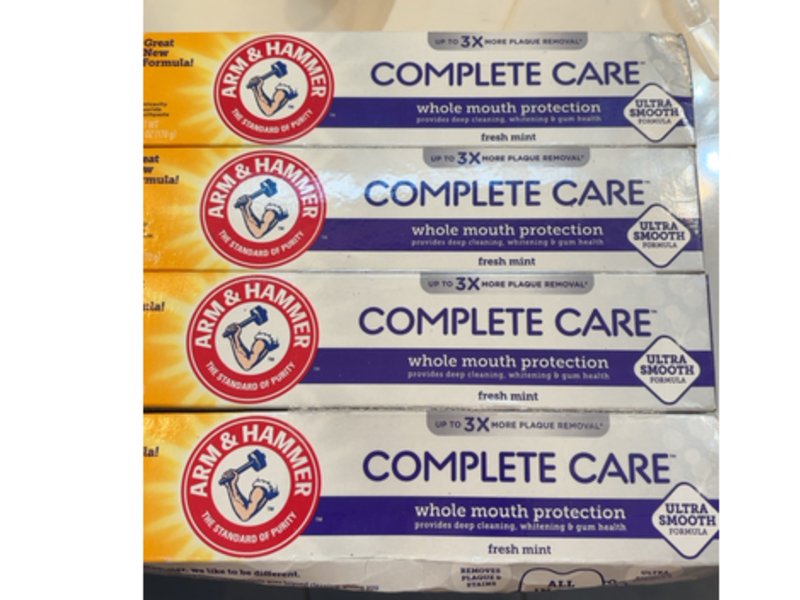 Arm & Hammer Complete Care Whole Mouth Protection Anticavity Fluoride Toothpaste, Fresh Mint, 6.0 oz/170 g, Pack Of 4