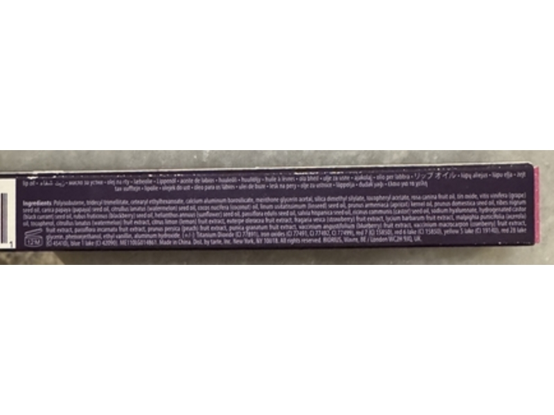 Tarte Maracuja Juicy Lip Plumping Lip Oil, Shimmering Hibiscus, 0.091 fl oz/2.7 mL