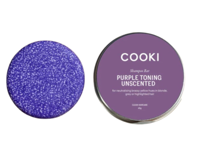 Cooki Purple Toning Shampoo Bar, Unscented, 65 g