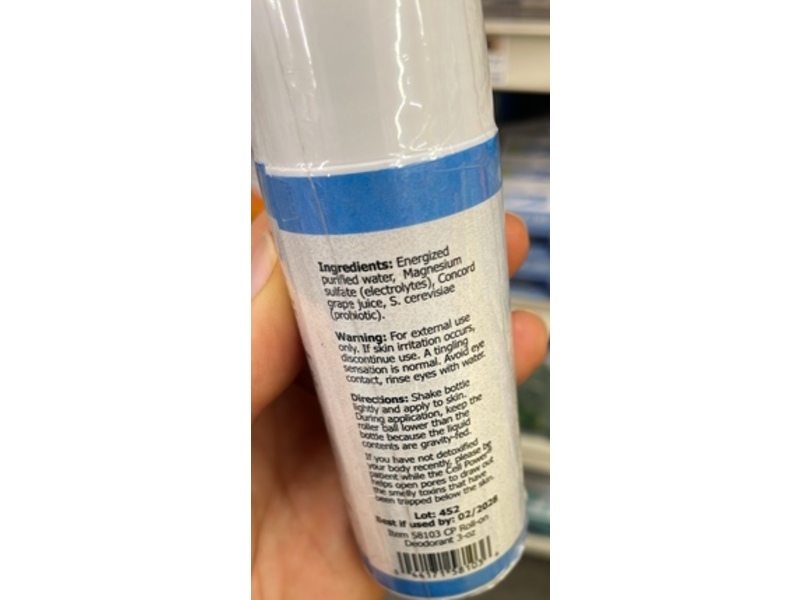 Positive Power Cell Power High Energy Roll-On Deodorant, Unscented, 3 fl oz/88 mL