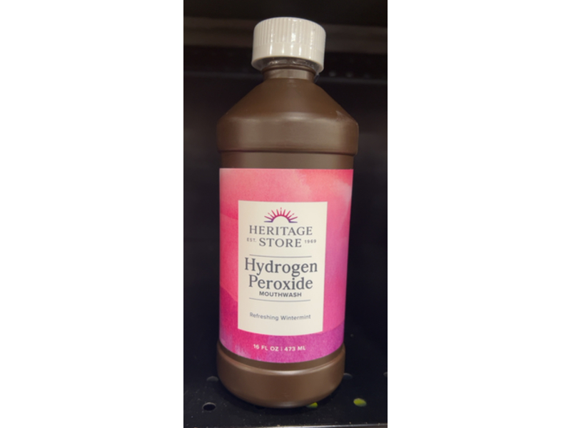 Heritage Store Hydrogen Peroxide Mouthwash, Refreshing Wintermint, 16 fl oz/473 mL
