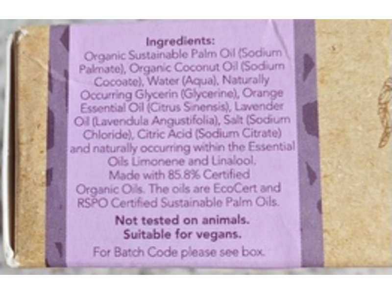 Little Soap Company Organic Soap Bar, Lavender & Citrus, 110 g