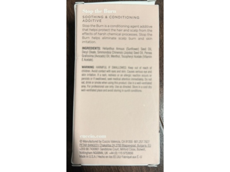 Cuccio Haircare Stop The Burn Soothing & Conditioning Additive, 2 fl oz/59 mL