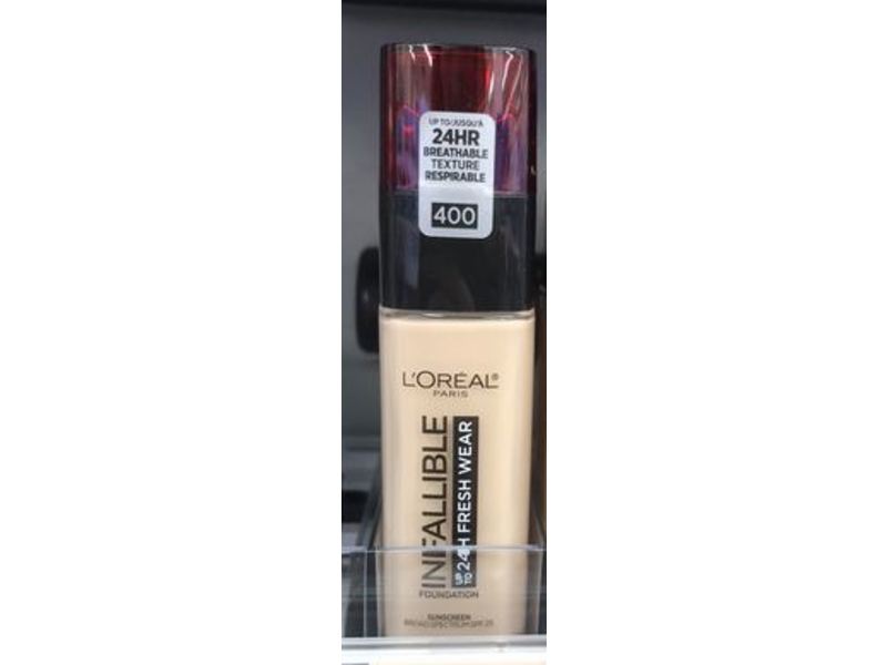 L'Oréal Paris Infallible Fresh Wear Foundation, 400 Pearl, SPF 25, 1 fl oz/30 mL