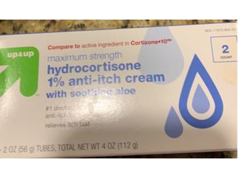 Up & Up Hydrocortisone 1% Anti-Itch Cream, Maximum Strength, Soothing Aloe, 4 oz/112 g, 2 Count