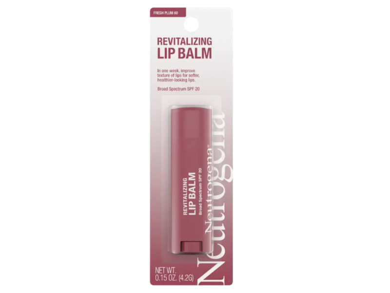 Neutrogena Revitalizing Lip Balm, SPF 20, Fresh Plum 60, 0.15 oz/4.2 g