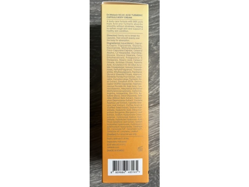 Dr.Melaxin Capsule Body Cream, Kojic Acid Turmeric, 7.05 oz/200 g