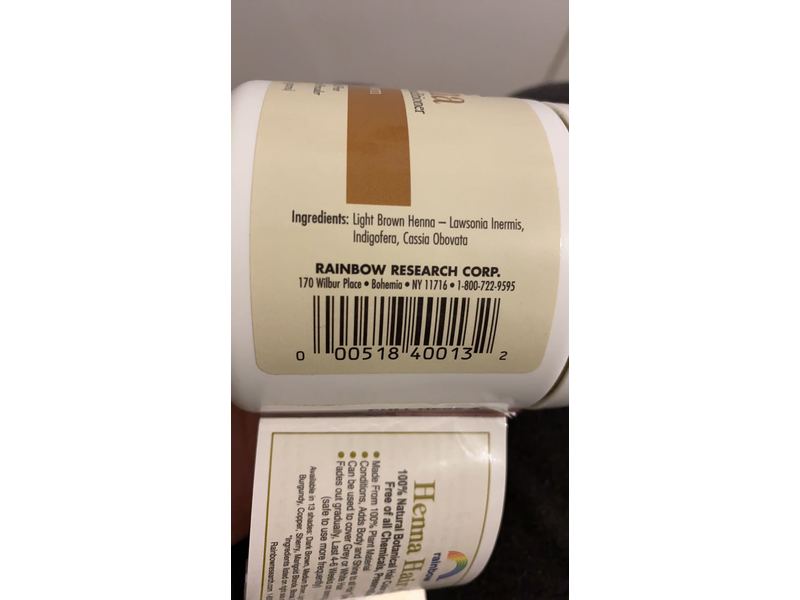 Rainbow Research Henna Hair Color and Conditioner, Light Brown, 4 oz/113 g