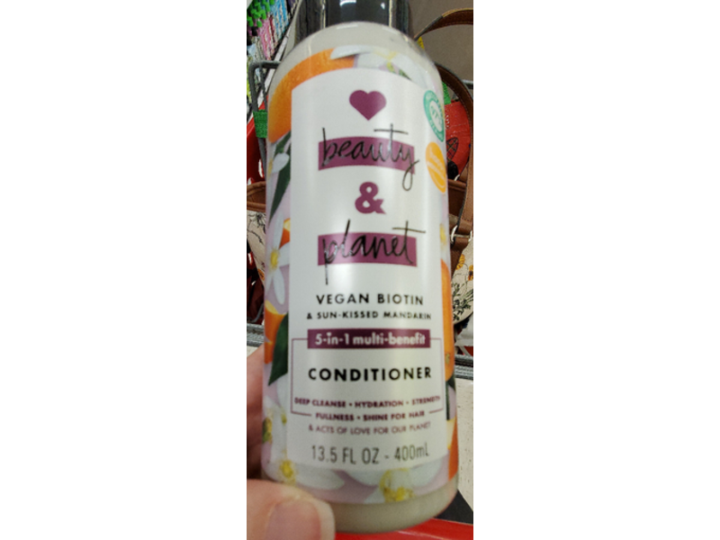 Love Beauty & Planet 5-In-1 Multi-Benefit Conditioner, Vegan Biotin & Sun-Kissed Mandarin, 13.5 fl oz/400 mL