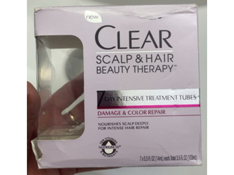 Clear Scalp & Hair Beauty Therapy Day Intensive Treatment Tubes, Damage & Color Repair, 0.5 fl oz/14 mL, 7 Treatments
